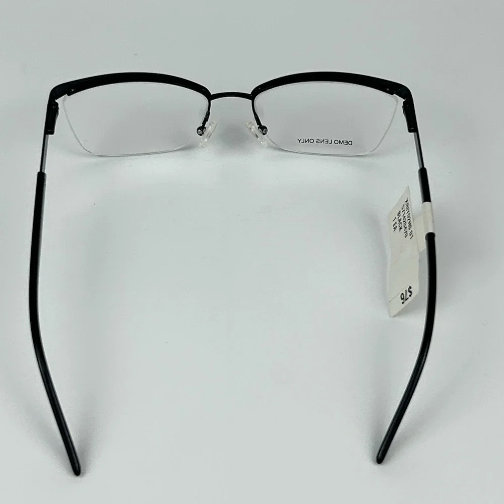 Walmart Womens XRIY02NS Eyeglasses Frame Black Glitter Epoxies Half Rim 140